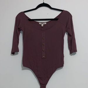 Express One Eleven Ribbed U Neck Body Suit